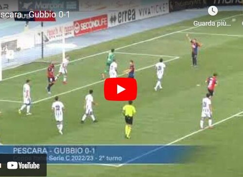 Pescara-Gubbio 0-1, video gol e highlights (Coppa Italia Serie C)